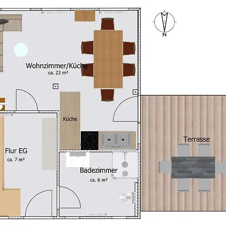 بيت للعطل In Mit Kleinem Garten